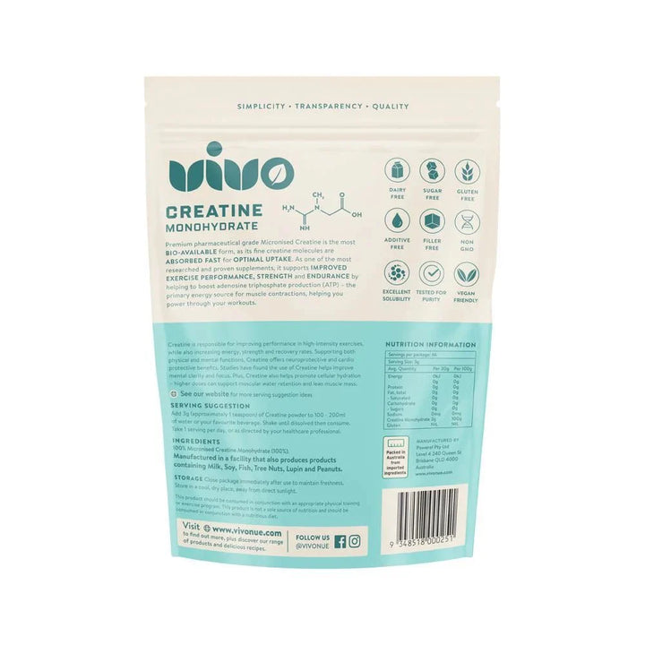 100% Pure Creatine Monohydrate - 200g - Love Low Carb