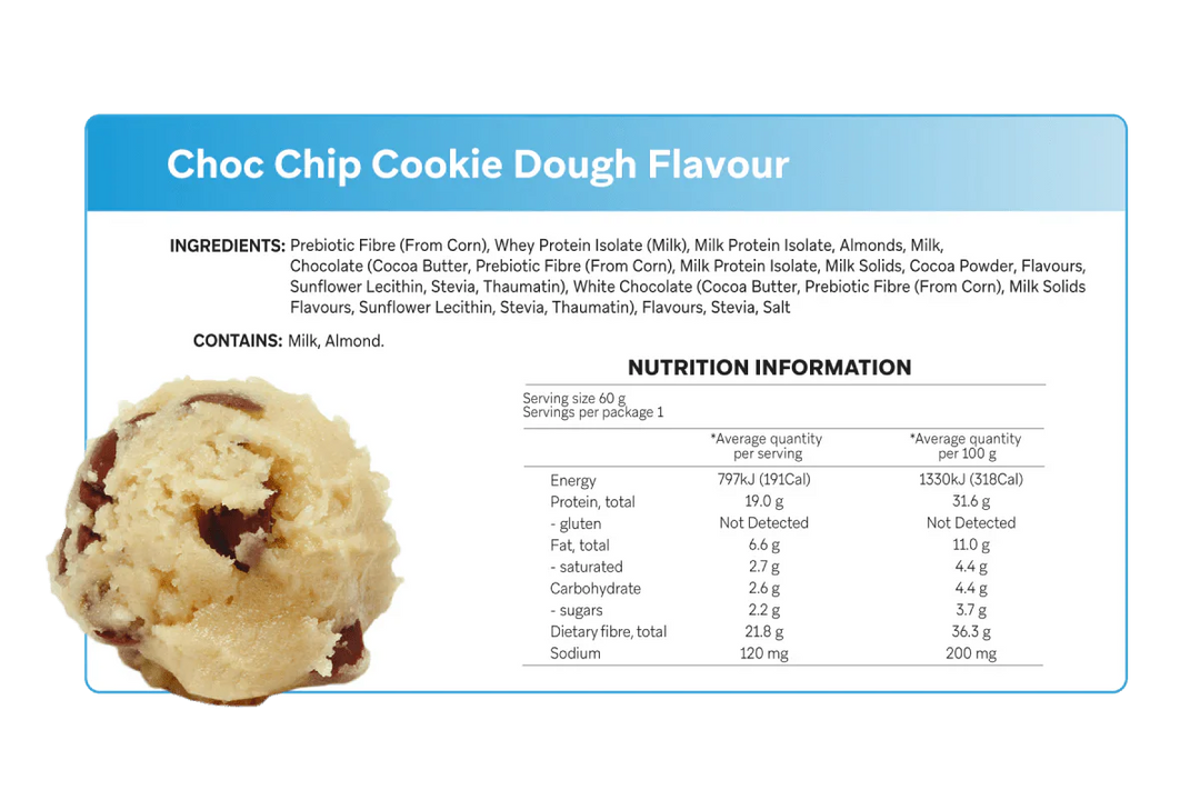 Choc Chip Cookie Dough Smart Protein Bar - Yo Keto