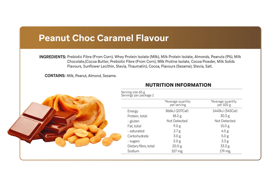 Peanut Choc Caramel Smart Protein Bar - Yo Keto
