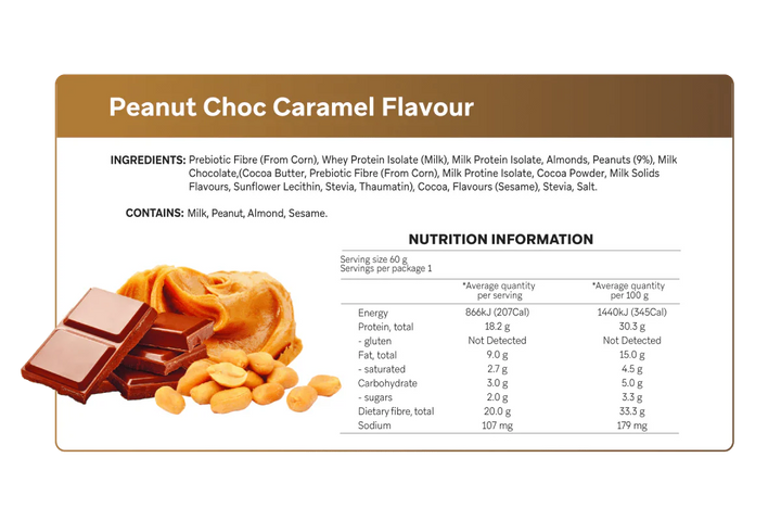 Peanut Choc Caramel Smart Protein Bar - Yo Keto