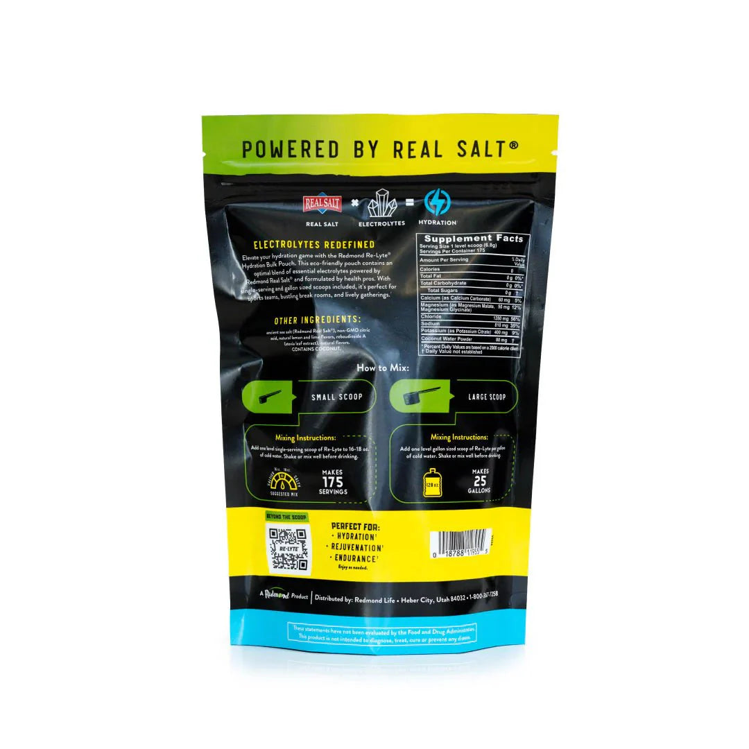 Re - Lyte Hydration - Lemon Lime - Bulk Pouch - 175 Servings - Love Low Carb