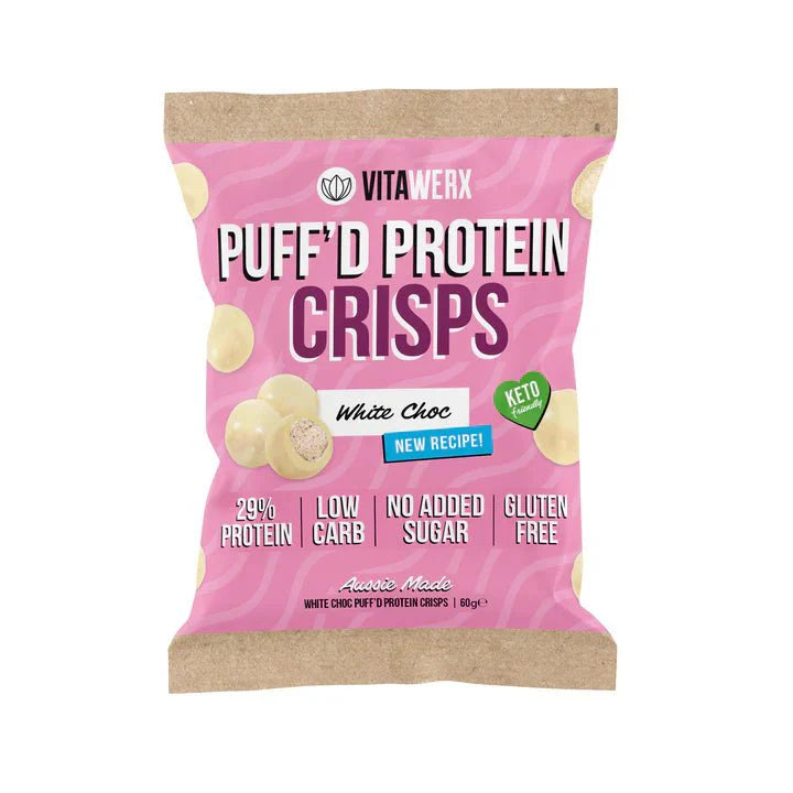 White Choc Puff'd Protein Crisps - Yo Keto
