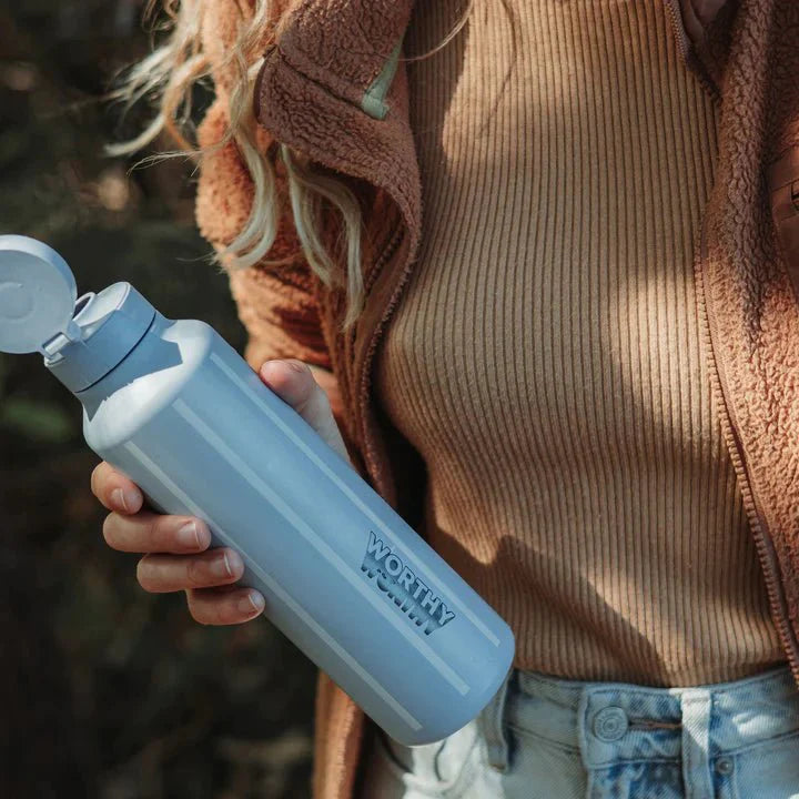 750ml Sugarcane Drink Bottle - Blue Striped - Love Low Carb