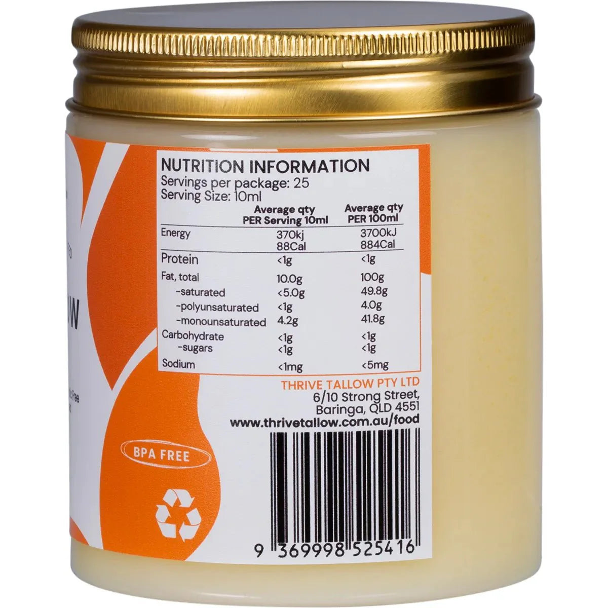 100% Grass Fed Tallow - 250ml - Love Low Carb