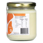 Nutrition label and barcode on the back of 100% Grass Fed Tallow - 500ml by Thrive Tallow in clear glass jar
