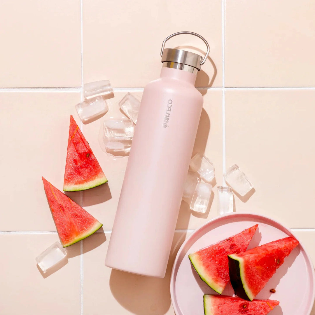 1L Insulated Stainless Steel Bottle - Rose - Love Low Carb