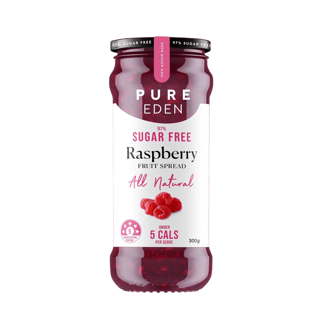 Pure Eden 97% Sugar Free Raspberry Fruit Spread - 300g jar from Keto Jam and Low Carb collections.