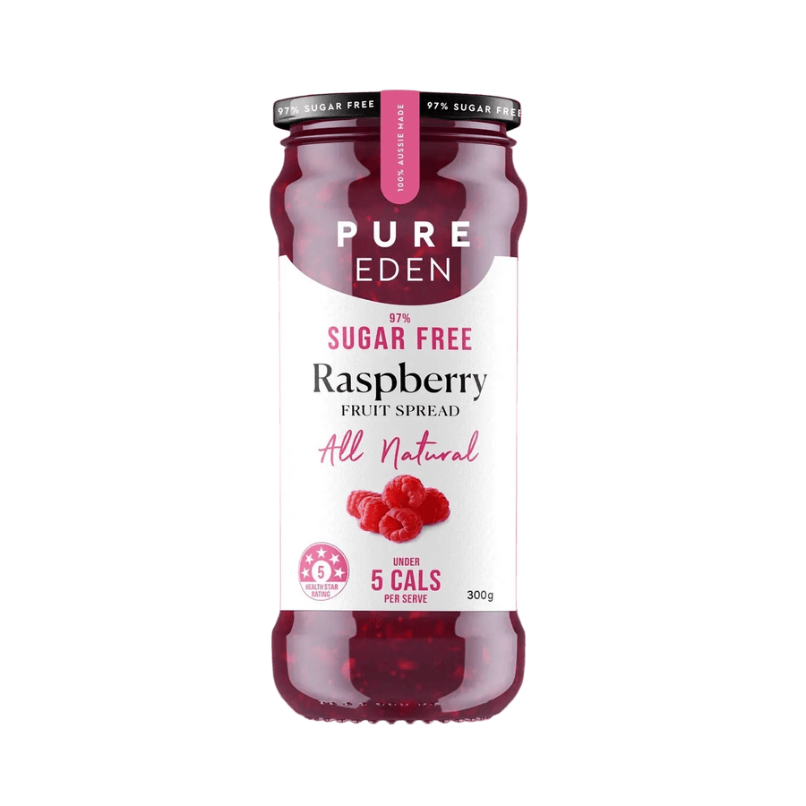 Pure Eden 97% Sugar Free Raspberry Fruit Spread - 300g jar from Keto Jam and Low Carb collections.