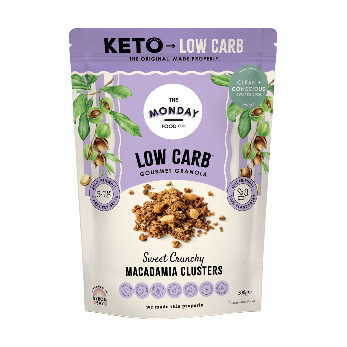 Keto Gourmet Granola - Sweet Crunchy Macadamia Clusters - 300g