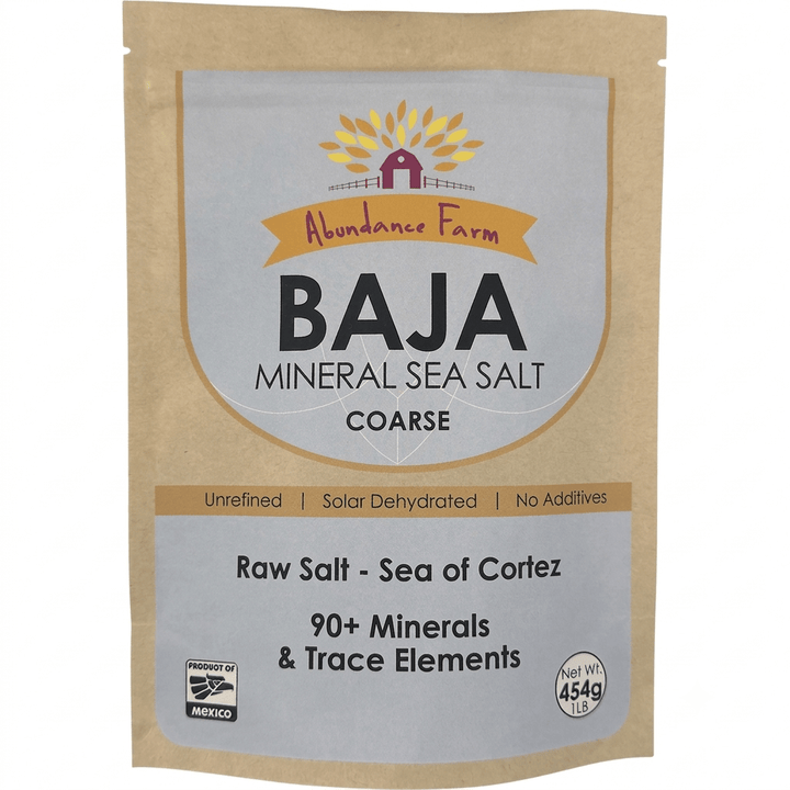Package of Abundance Farm Baja Mineral Sea Salt Coarse on a white background
