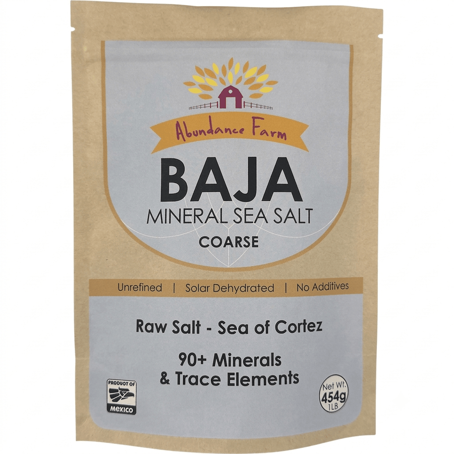 Package of Abundance Farm Baja Mineral Sea Salt Coarse on a white background