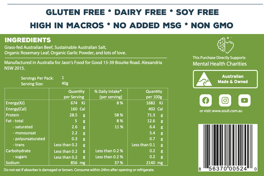 Beef Chips – Rosemary & Garlic - 40g - Love Low Carb