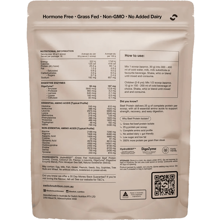 Beef Protein Isolate - Chocolate Sea Salt - 450g