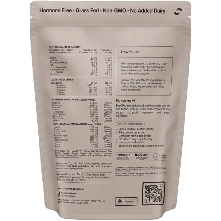 Beef Protein Isolate - Chocolate Sea Salt - 750g