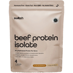 Beef Protein Isolate Sample Pouch 30g x4 by Switch Nutrition with 4 sachets, non-GMO, hormone-free, supports recovery and performance