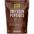 Grass Fed Collagen Peptides - Chocolate - 1kg by Protein Supplies Australia in brown resealable pouch packaging