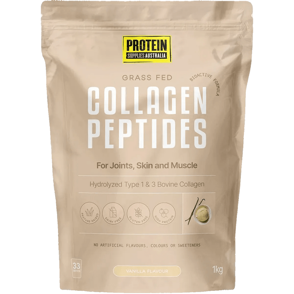 Grass Fed Collagen Peptides - Vanilla - 1kg by Protein Supplies Australia, premium collagen for joints and skin health.