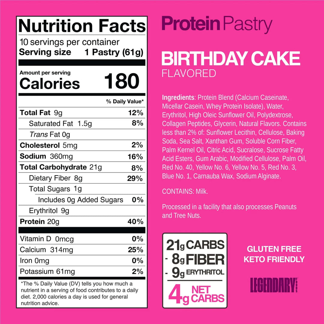 Birthday Cake Protein Pastry - 61g - Love Low Carb