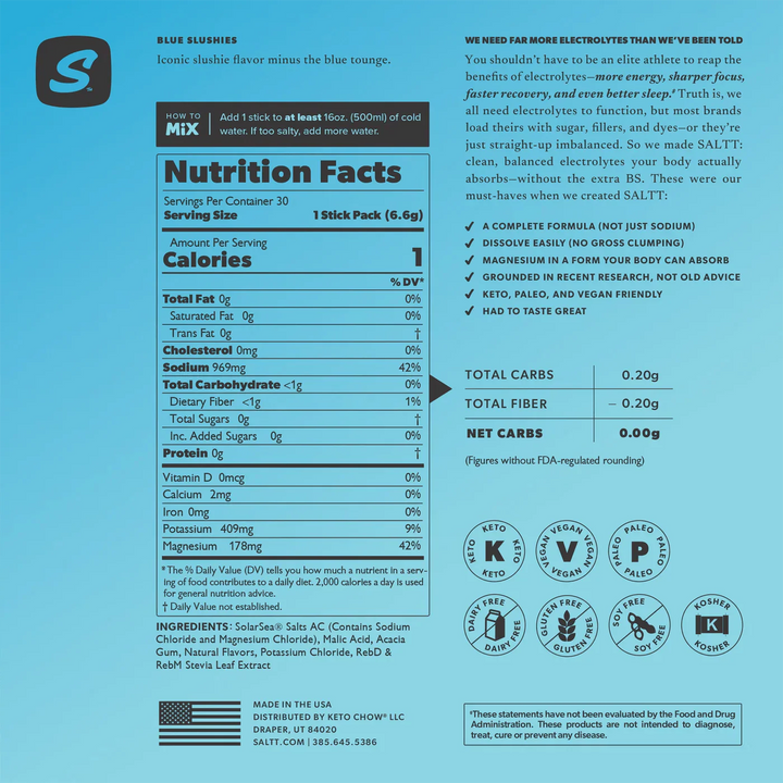 Blue Slushies - 30 Sticks - Love Low Carb