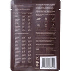 Back label of Bone Broth Protein Powder Chocolate - 30g by Mitchells Nutrition with nutrition facts, ingredients, and usage instructions.