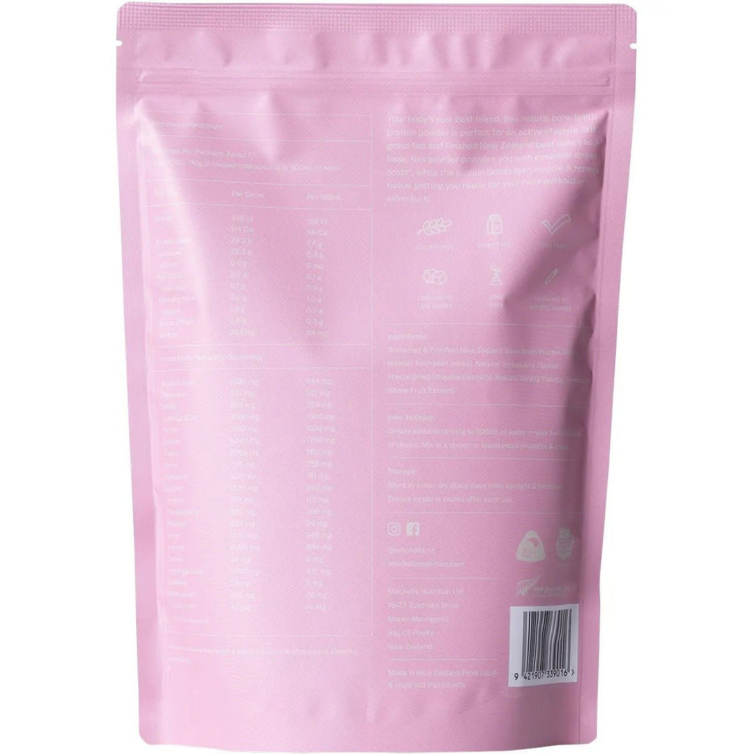 Bone Broth Protein Powder Strawberry - 500g - Yo Keto