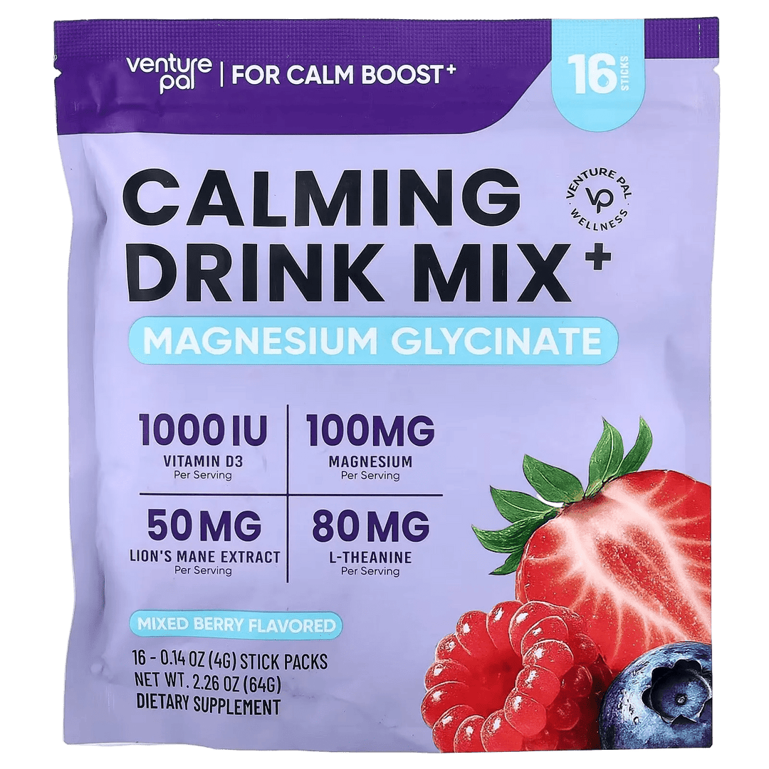 Calming Drink Mix + Magnesium Glycinate - Mixed Berry Flavour - 16 Sticks
