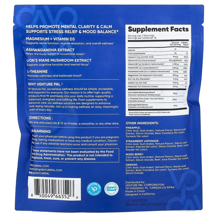 Calming Drink Mix + Magnesium Glycinate - Variety Pack - 16 Sticks