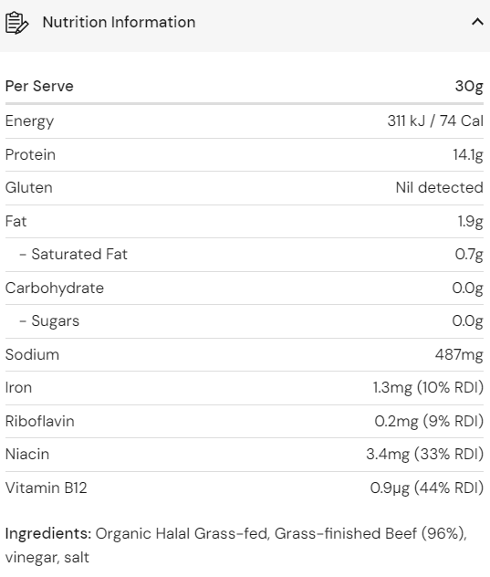 Carnivore Biltong - 30g - Love Low Carb