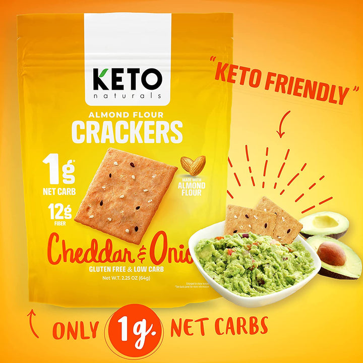 Cheddar & Onion Almond Flour Crackers - Yo Keto