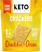 Cheddar & Onion Almond Flour Crackers - Yo Keto
