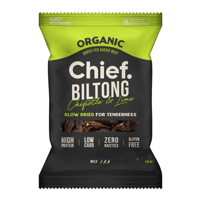 Chipotle & Lime Beef Biltong - 90g - Love Low Carb