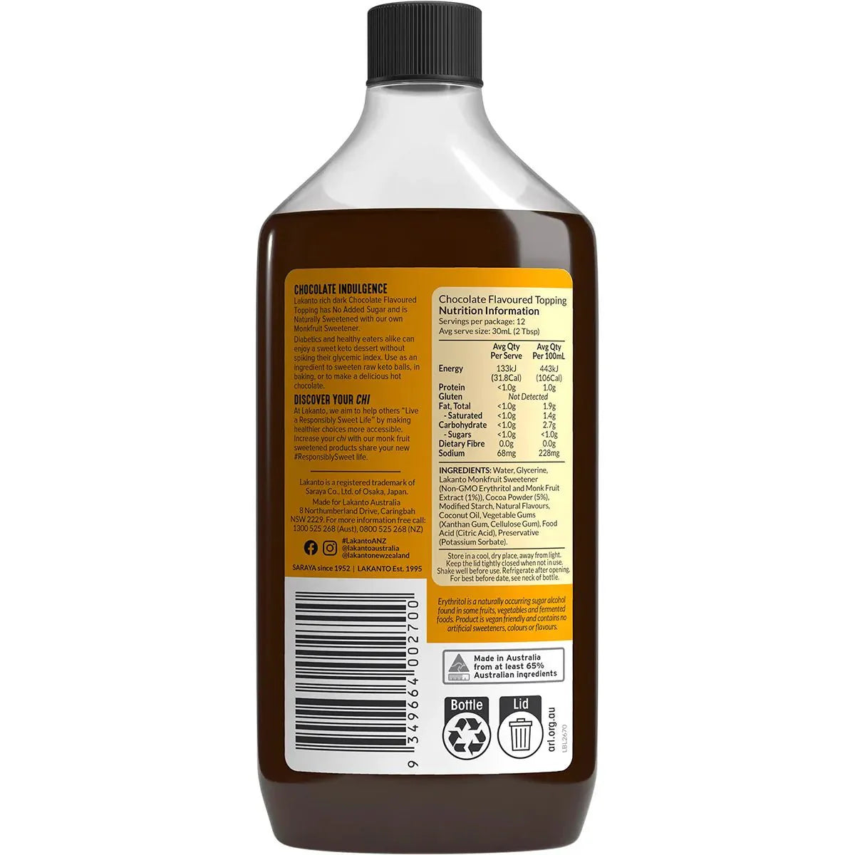 Chocolate Flavoured Syrup - Yo Keto