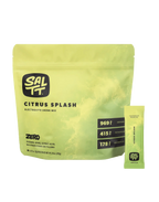 SALTT Citrus Splash Electrolyte Drink Mix - 30 Sticks in bright yellow-green packaging highlighting sodium, potassium, and magnesium content
