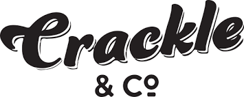 Crackle & Co logo in black script font on white background, representing the brand behind the Pork Crackling Variety 3 Pack low carb keto snack.