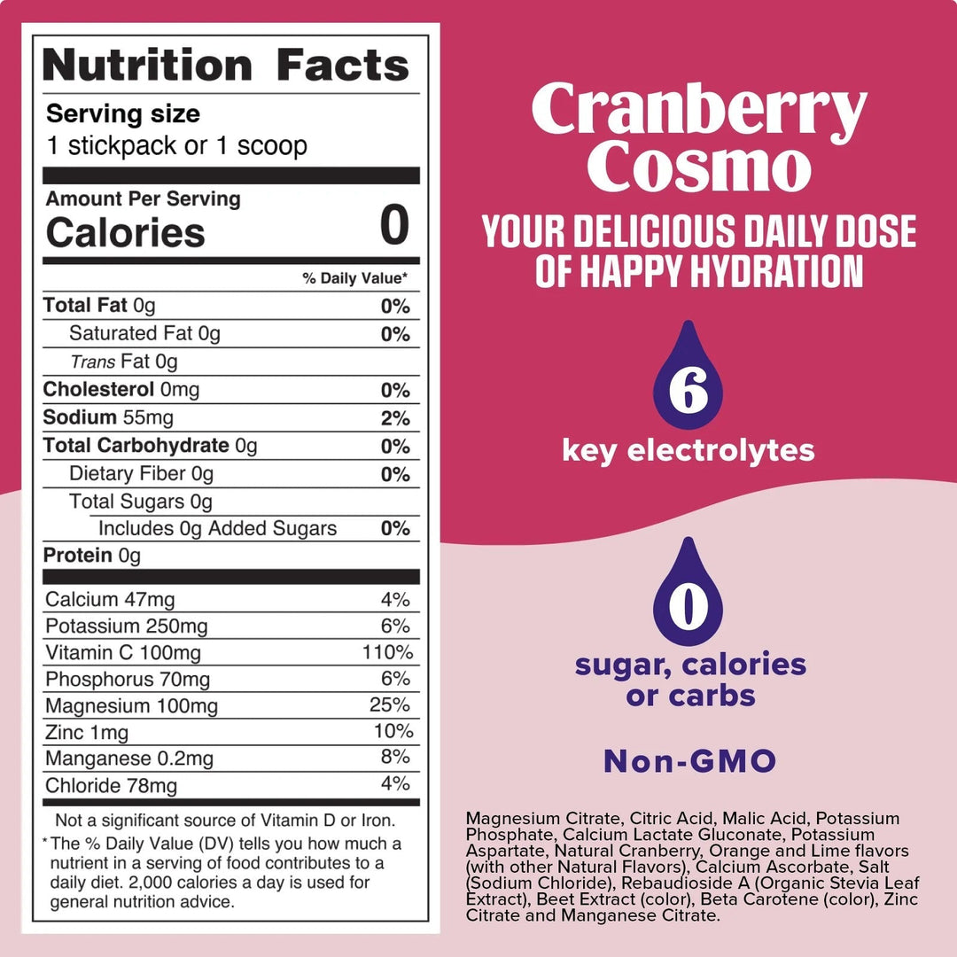 Cranberry Cosmo Electrolyte Drink Mix - 90 Serves