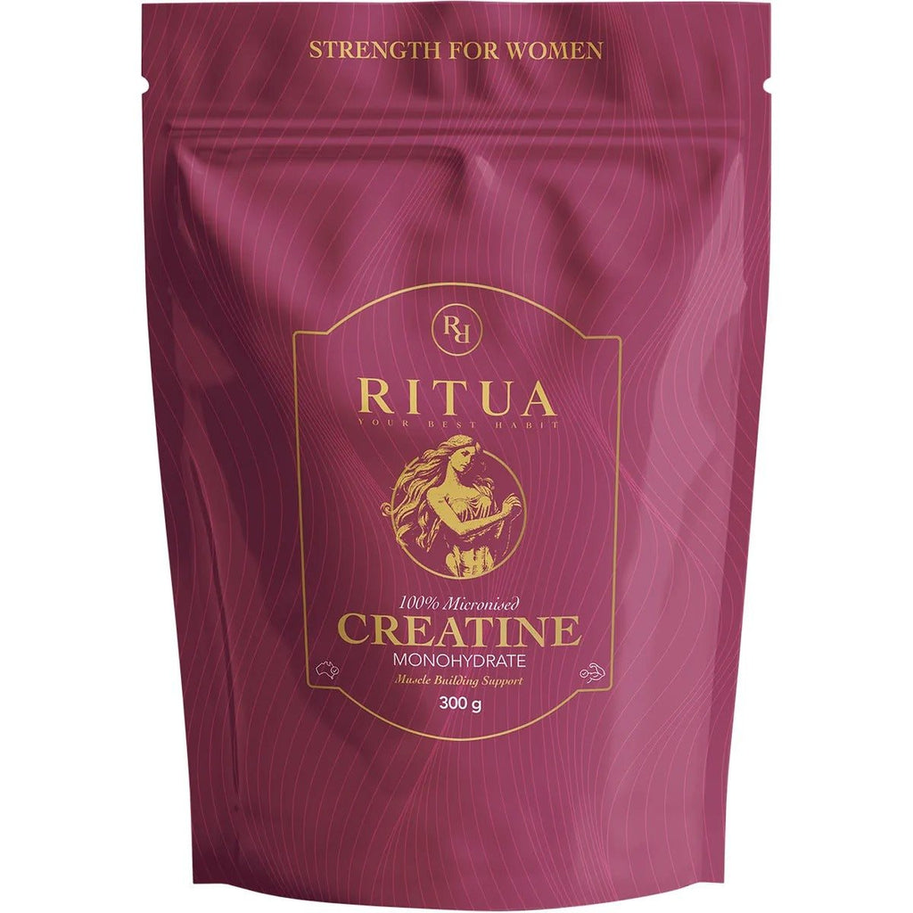 Creatine For Women - 300g by Ritua in maroon resealable pouch for muscle building support and strength enhancement