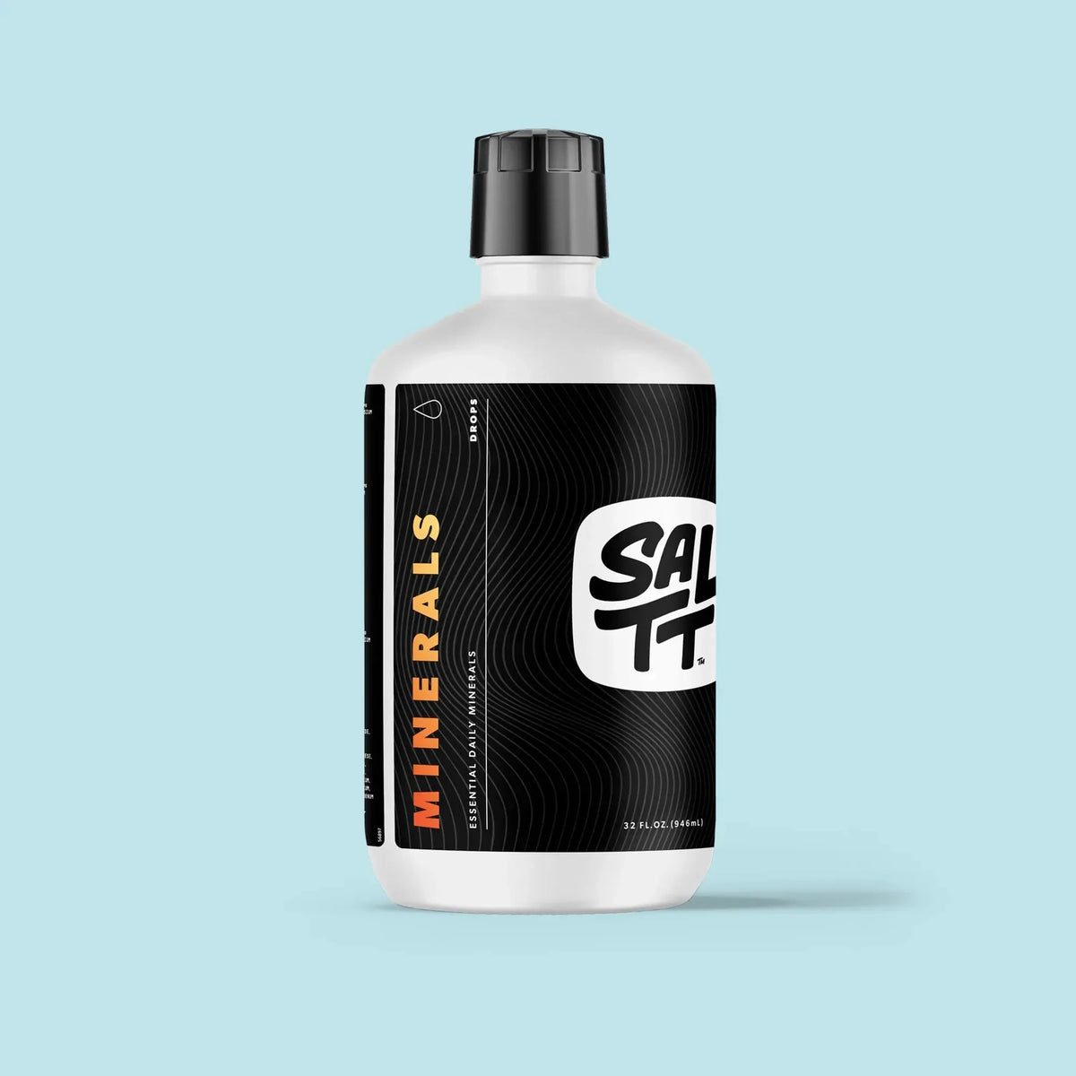 Bottle of Daily Minerals - 946ml by SALTT with black and white label, part of Electrolytes and Low Carb collections