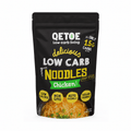 Package of Qetoe low carb noodles with chicken flavor on a white background