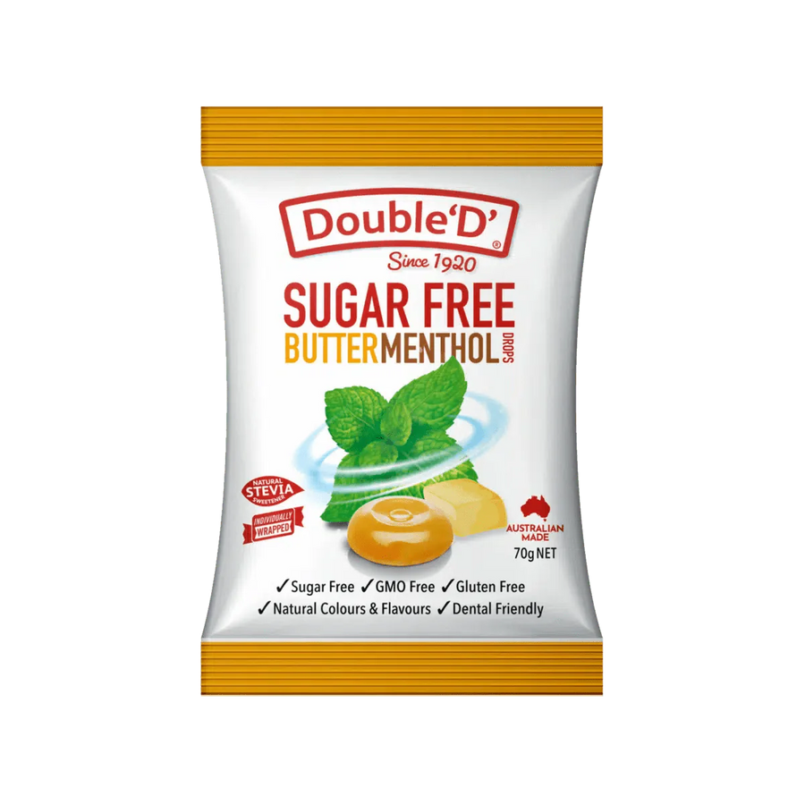 Double D Sugar Free Butter Menthol - 70g - Love Low Carb