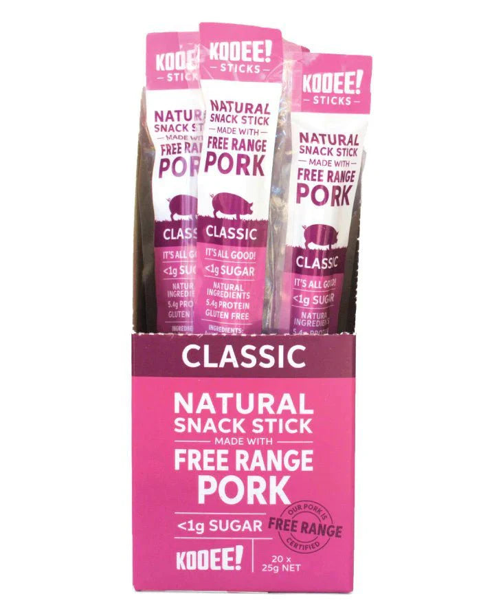 Free Range Pork Stick - Box of 20 - Expires 19 Feb 2025 - Love Low Carb