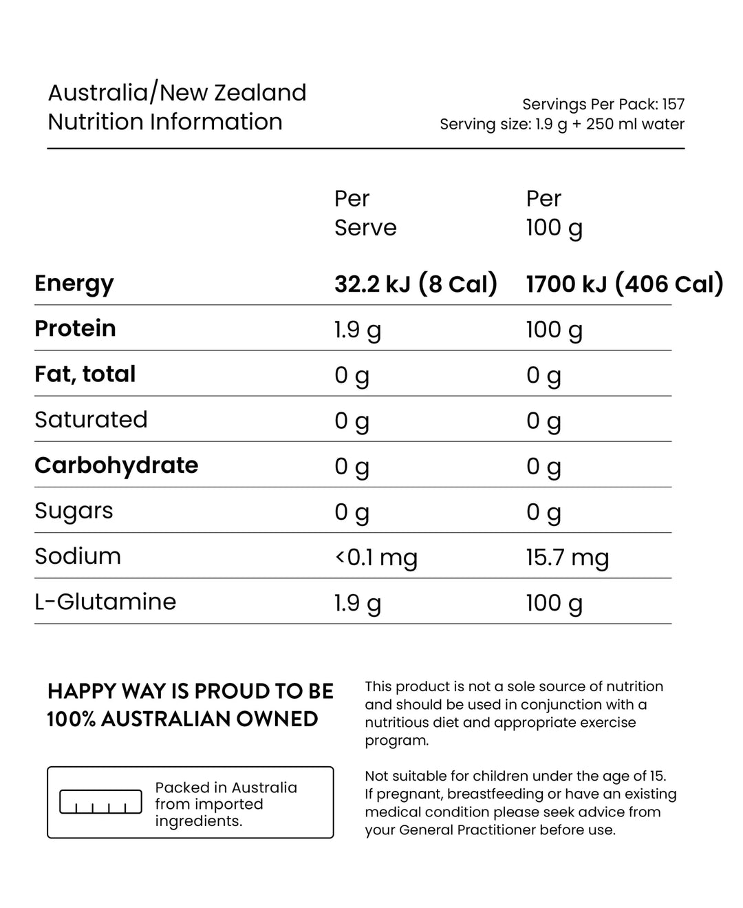 Glutamine Powder - L-Glutamine - 300g - Yo Keto