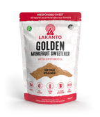 Lakanto Golden Monkfruit Sweetener pouch with erythritol, a raw sugar alternative from the Sweeteners and Low Carb collections.