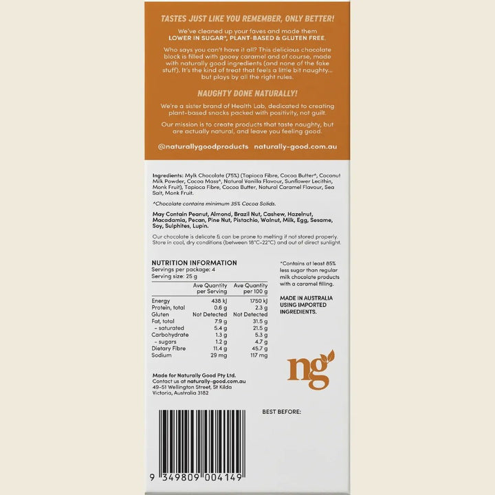 Gooey Caramel Filled Chocolate Block - 100g - Love Low Carb