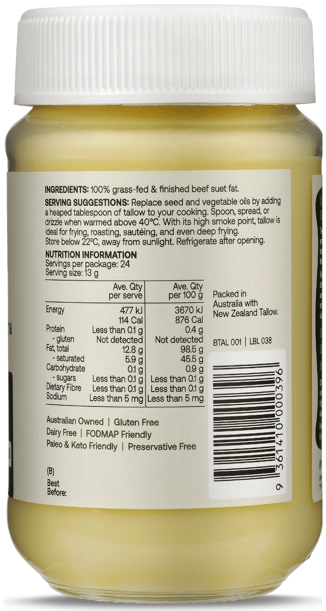 Grass Fed & Finished Beef Tallow - Love Low Carb