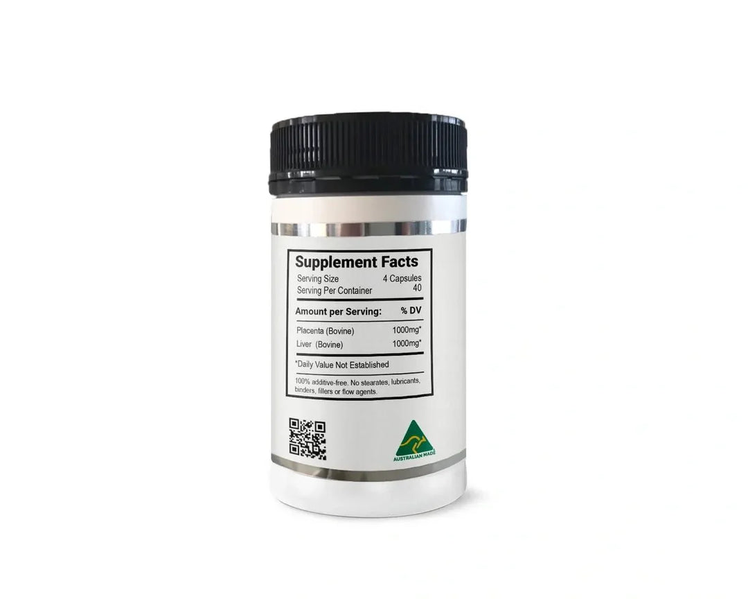 Grass Fed Placenta 500mg 160 Capsules - Yo Keto