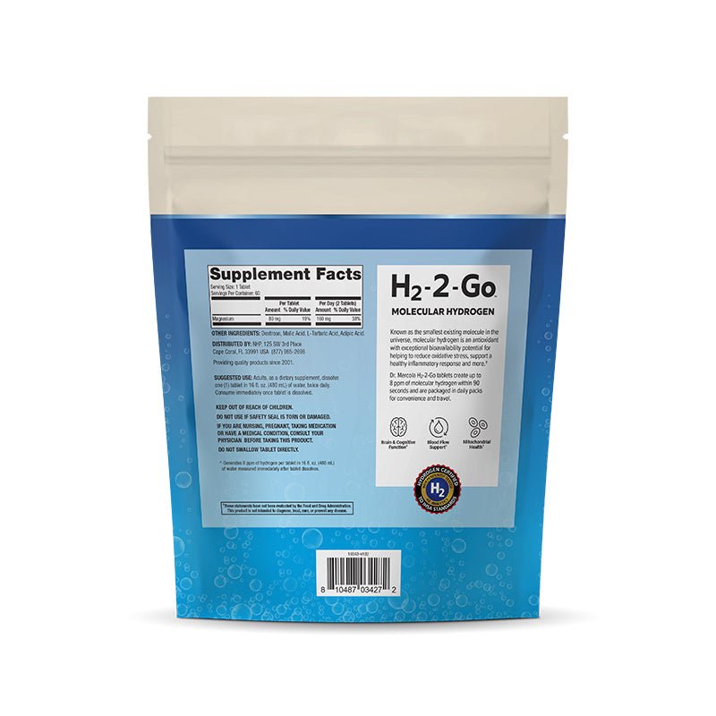 H2 - 2 - Go Molecular Hydrogen - 80 mg - 60 Tablets - Love Low Carb