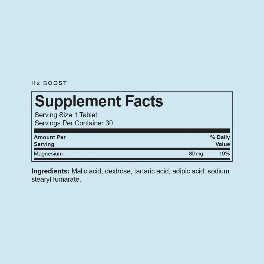 H2 Boost Molecular Hydrogen - 80 mg - 30 Tablets - Love Low Carb