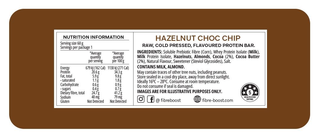 Hazelnut Choc Chip Protein Bar - Love Low Carb