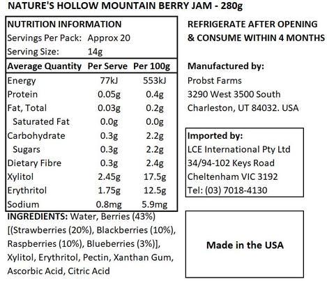 HealthSmart Mountain Berry Jam-Jam-Yo Keto