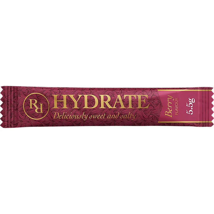Hydrate - Berry - 30 Pack by Ritua, berry-flavored electrolyte stick in burgundy with gold accents, from Drinks and Electrolytes collections